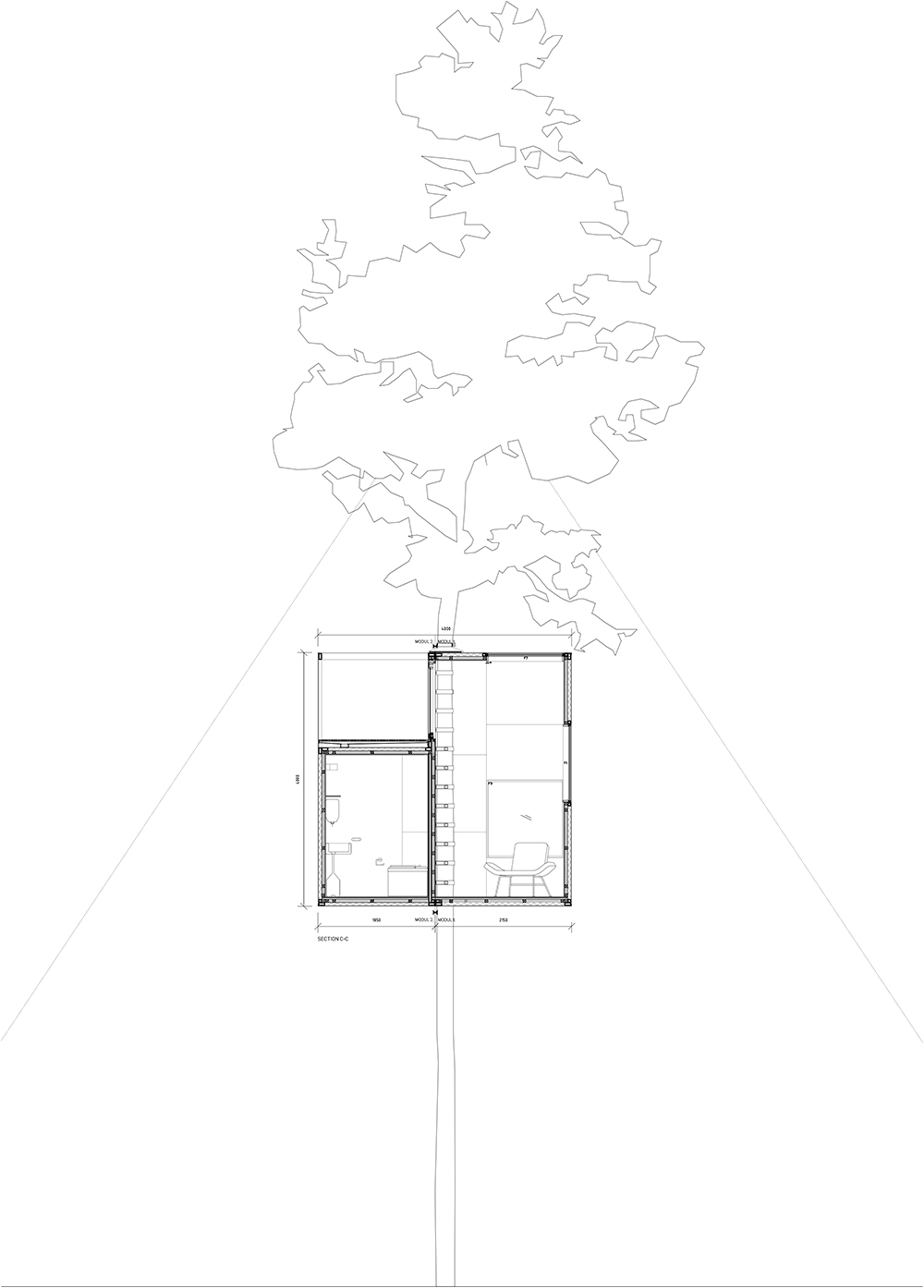 Archisearch - Tham & Videgård / Tree Hotel, Mirrorcube, Section